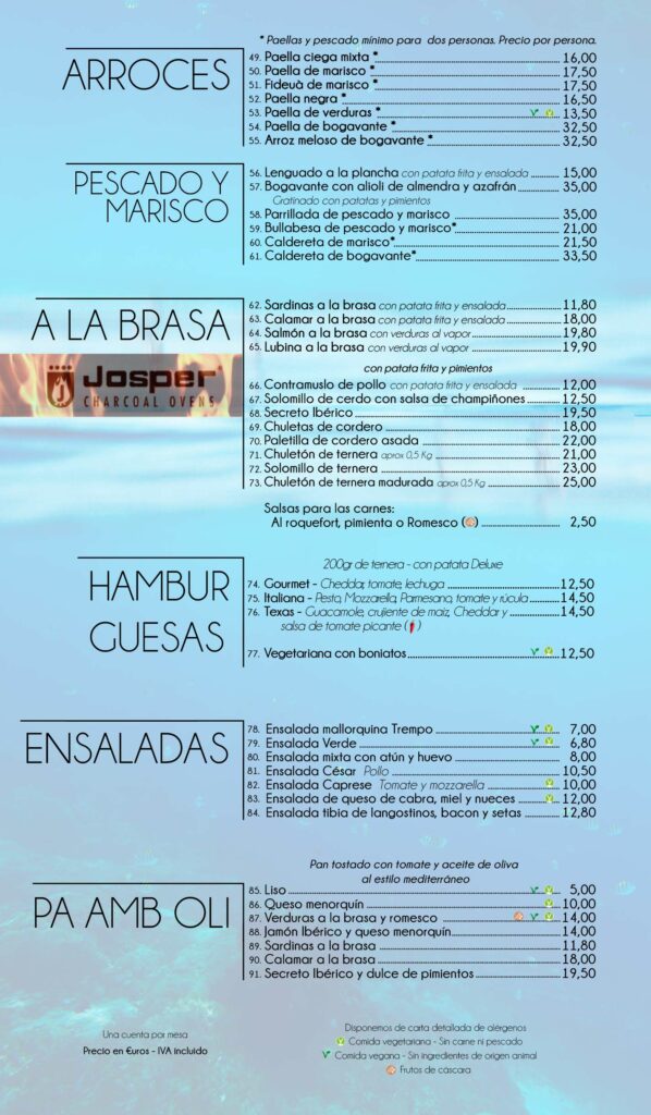 Restaurante playa cala santanyi