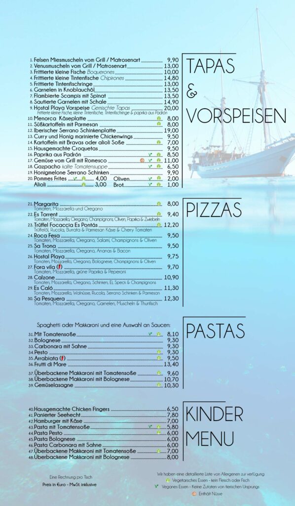 Strand Restaurant cala santanyi
