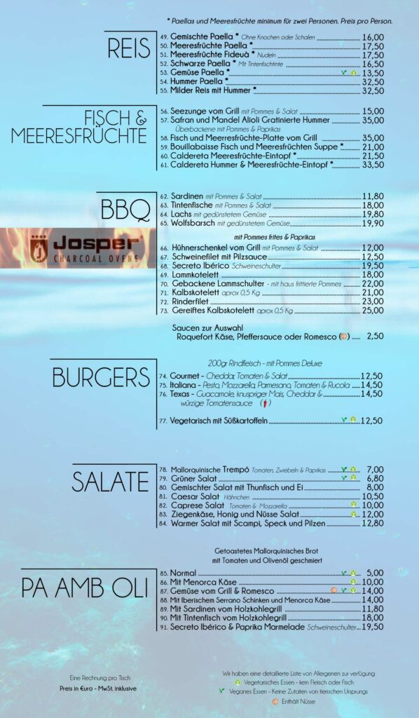 Strand Restaurant cala santanyi