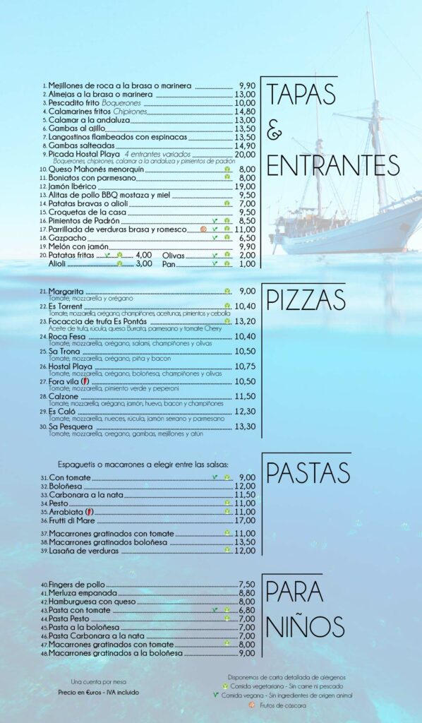 Restaurante playa cala santanyi