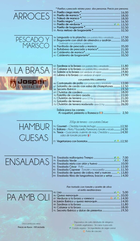 Restaurante playa cala santanyi