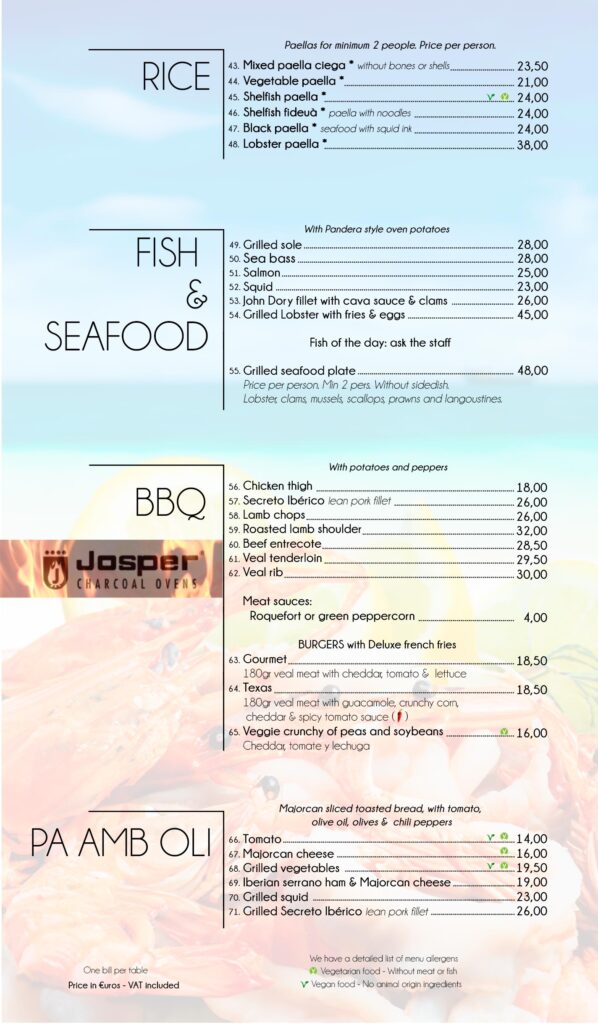Beach restaurant Mallorca