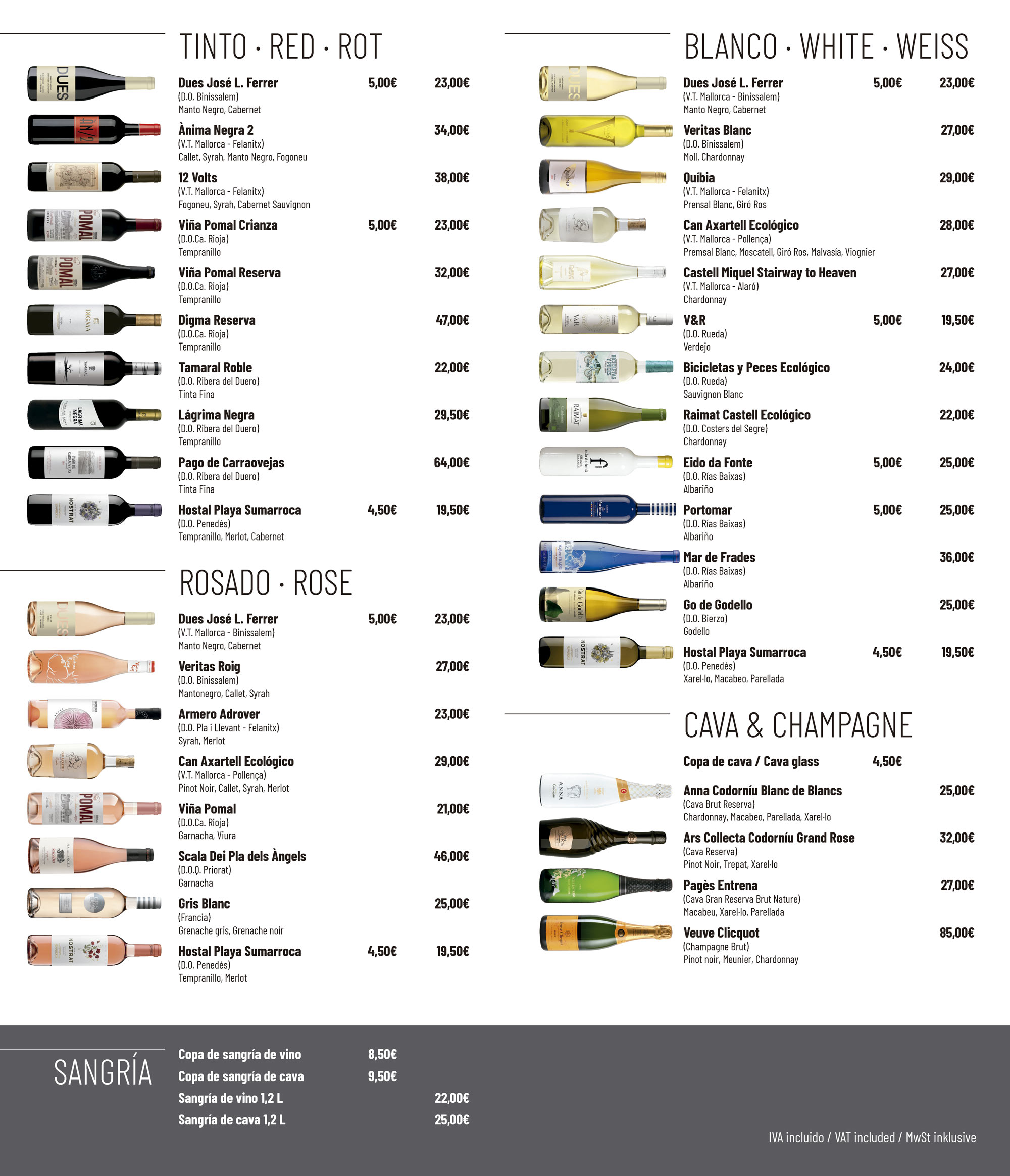 Vinos wines weine Vins Mallorca